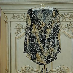 Milano animal print blouse sz XL